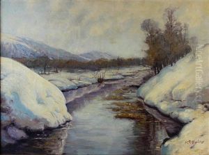 Russian Landscape In The Snow by Vladimir Nikolaevich Fedorovich
