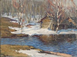 Bord De Riviere Enneige by Vladimir Nikolaevich Fedorovich