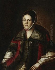 Portrait Einer Jungen Dame Mit Haube by Pavel Andreevich Fedotov
