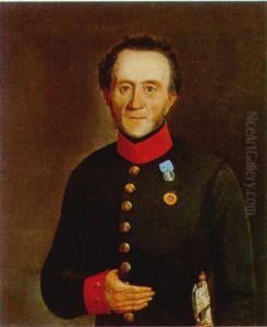 Portrait Eines Herren In Uniform by Pavel Andreevich Fedotov