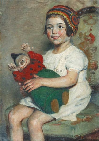 Madchen Mit Clownspuppe - view 1