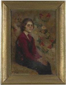Portrat Einer Sitzenden Jungen Frau by Friedrich Fehr