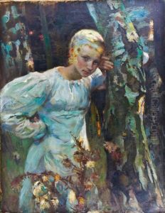 Portrait Eines Madchens by Friedrich Fehr