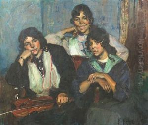 Musizierende Sintidamen by Friedrich Fehr