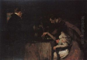 Mondane Schachspieler by Friedrich Fehr