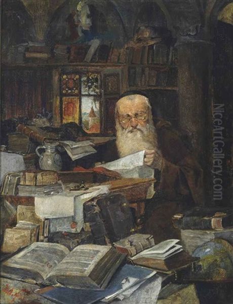 A Rabbi Scholar In His Study - view 1