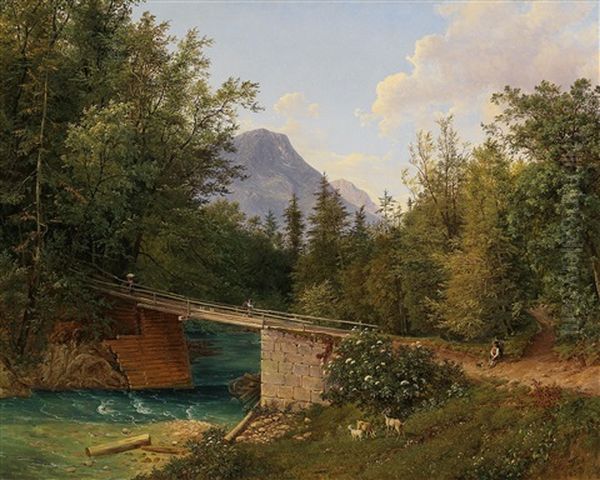 The Bridge By The Rettenbach Mill Near Bad Ischl - view 1