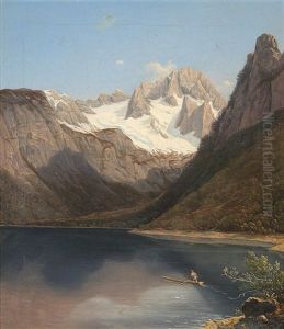 The Dachstein With Lake Gosau by Joseph Feid