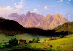Blick In Den Tal Mit Gebirgskette (karawanken?)