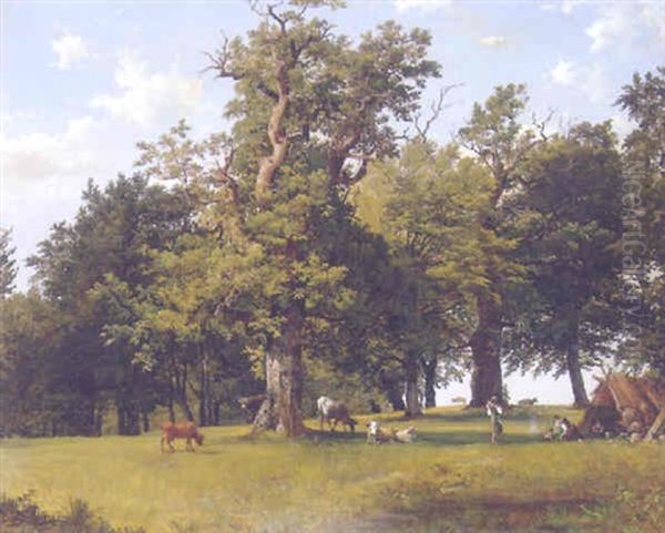 Waldlandschaft Mit Hirten Und Kuhen - view 1