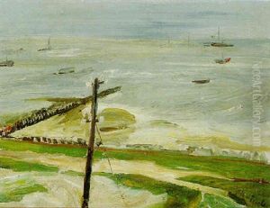 Boote Vor Der Kuste by Fritz Feigler