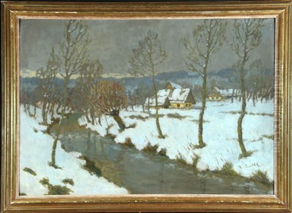 Gehofte Am Fluss Im Winter - view 1