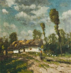 Landschaft Mit Gansehirtin by Stanislav Feikl
