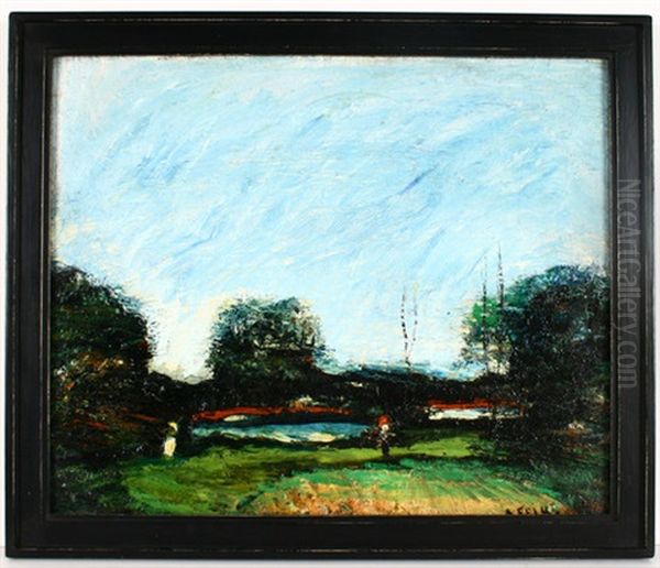 Landschaft Mit Personenstaffage An Einem See - view 1