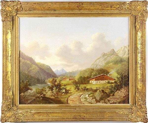 River Landscape With A Homestead - view 1