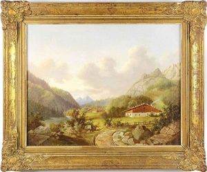 River Landscape With A Homestead