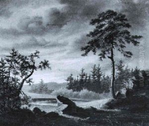Abendstimmung Am Waldsee by Franz Anton Feilhammer