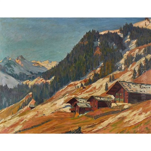 Vorfruhling In Adelboden (blick Gegen Hahnenmoos) - view 1