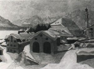 Gebirgsdorf Im Winter by Carl Friedrich Felber