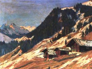 Vorfruhling In Adelboden Mit Blick Gegen Hahnenmoos