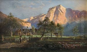 Sunset In Alps by Ferdinand Feldhuetter