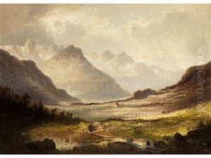 Oberbayerische Landschaft, Lenggries by Ferdinand Feldhuetter