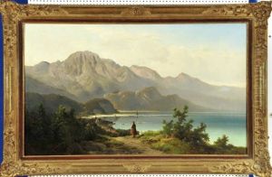 Blick Auf Den Kochelsee by Ferdinand Feldhuetter