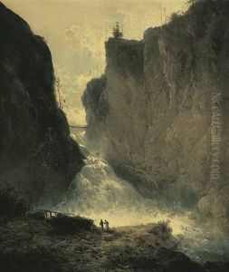 Wasserfall Bei Bad Gastein by Ferdinand Feldhuetter