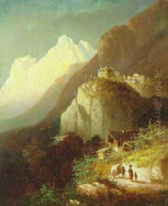Blick Auf Dorf Und Schlos Tirol