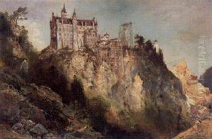 Schlos Neuschwanstein Von Der Pollatschlucht Aus