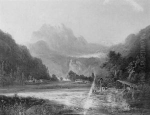 Partie Im Zillertal Mit Dem Zeilberg by Ferdinand Feldhuetter