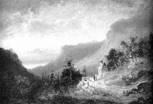 Blick Von Bewaldeter Hohe Auf Ein Im Nebel Liegendes Tal Blick Von Bewaldeter Hohe Auf Ein Im Nebel Liegendes Tal