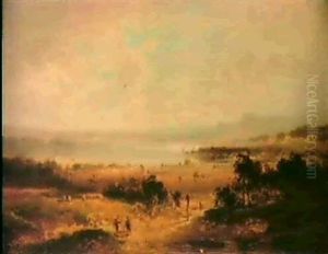 Blick Von Einer Leichten Anhohe Aus Auf Den Starnbergersee Im Herbst by Ferdinand Feldhuetter