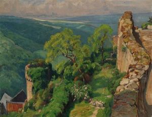 Burgruine Am Rhein by Wilhelm Feldmann