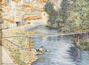 Wascherin Am Fluss by Mariano Felez