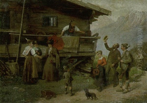Ankunft Der Sommerfrischler Auf Der Alm - view 1