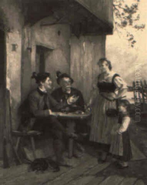 Conversation Outside A Bavarian Inn - view 1