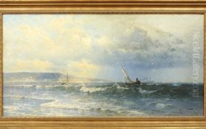 Sail Boat Tacking (probably New Jersey Coast)