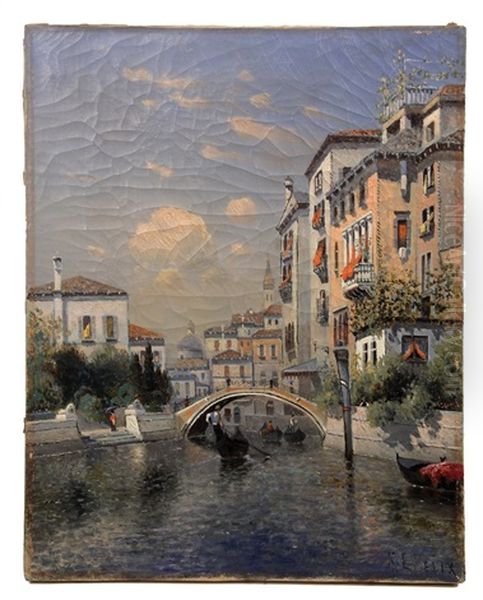 Gondolas On A Venetian Canal - view 1