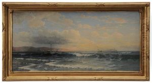 Coastal View With Distant City by Karl Eugene Felix
