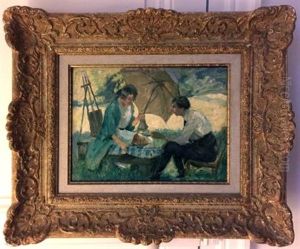 La Pause De L'artiste En Plein Air by Leon-Pierre Felix