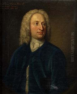 Portrait Of Arthur Owen, Half-length, In A Blue Velvet Coat