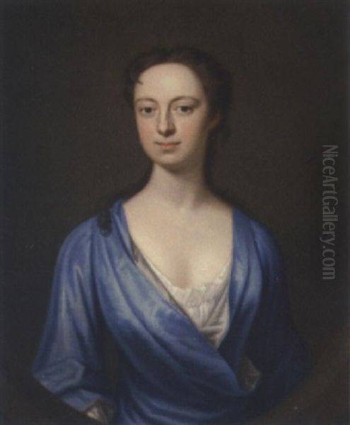 Portrait Of A Lady In A Blue Dress - view 1