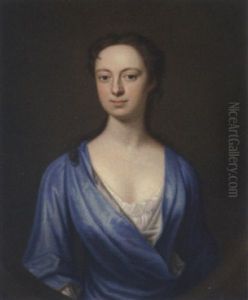 Portrait Of A Lady In A Blue Dress Portrait Of A Lady In A Blue Dress