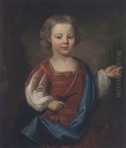 Portrait Of A Young Boy In Roman Costume Holding A Pistol In His Right Hand Portrait Of A Young Boy In Roman Costume Holding A Pistol In His Right Hand
