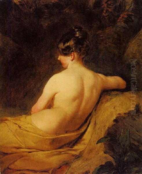 Ruckenakt Eines Sitzenden Madchens Und Faun - view 1