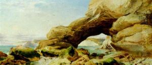 Under The Cliffs At Low Water - A Pleasant Time by William Wilthieu Fenn
