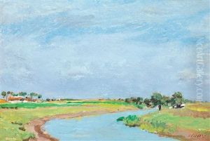 Spring In The Bound (farms At Jaszbereny) by Adolf Fenyes