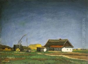 Farm With Draw Well by Adolf Fenyes