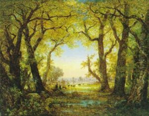 Koeienhoedster Aan De Rand Van Het Bos